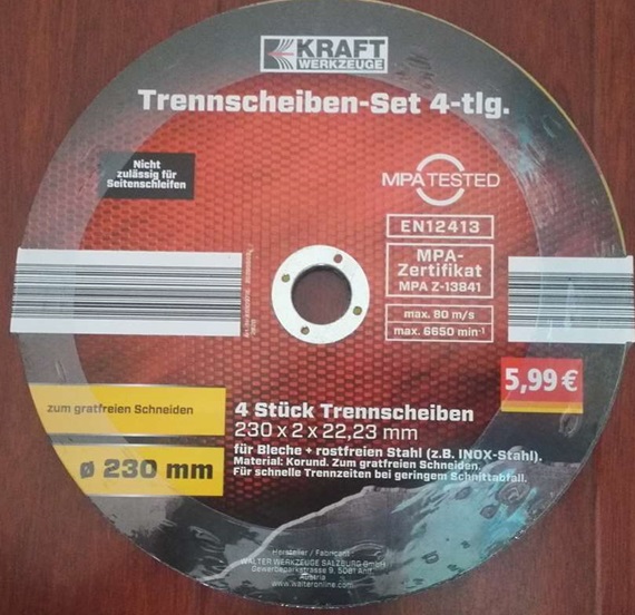 Kraft Werkzeuge Diamant-Trennscheiben-Set 4 tlg. Ø 230 mm