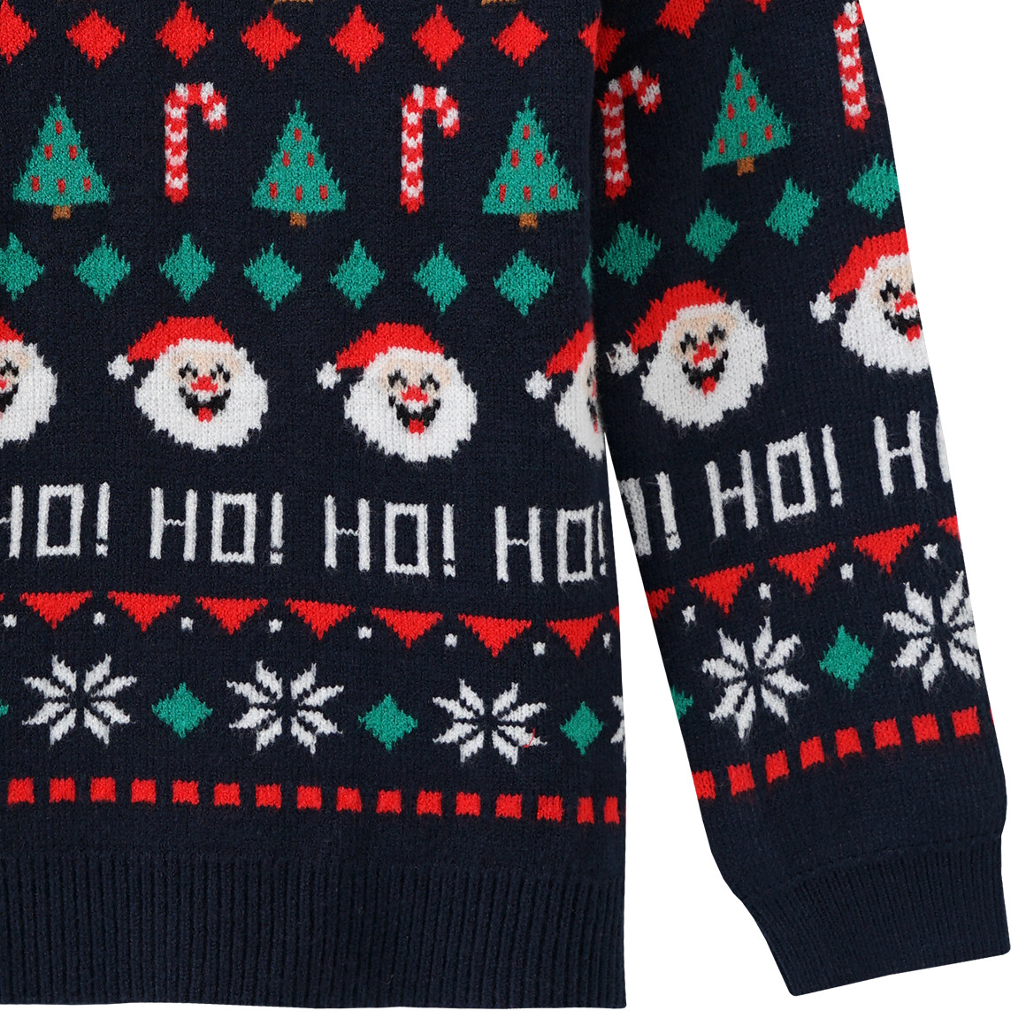 Jungen Weihnachtspullover mit Allover-Motiv dunkelblau / rot / grün