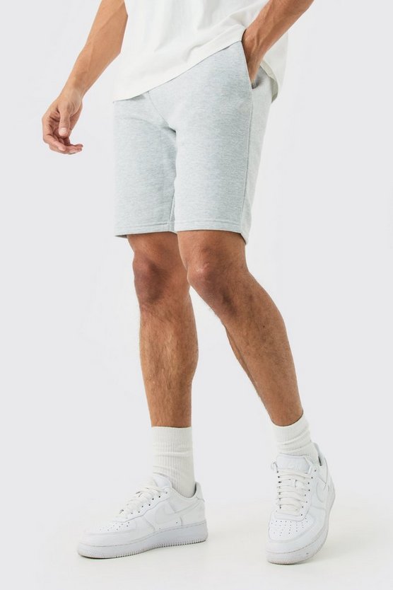 Mittellange Slim-Fit Jersey-Shorts