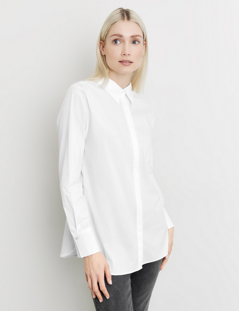 Feine Baumwollbluse mit Raffung im Rücken