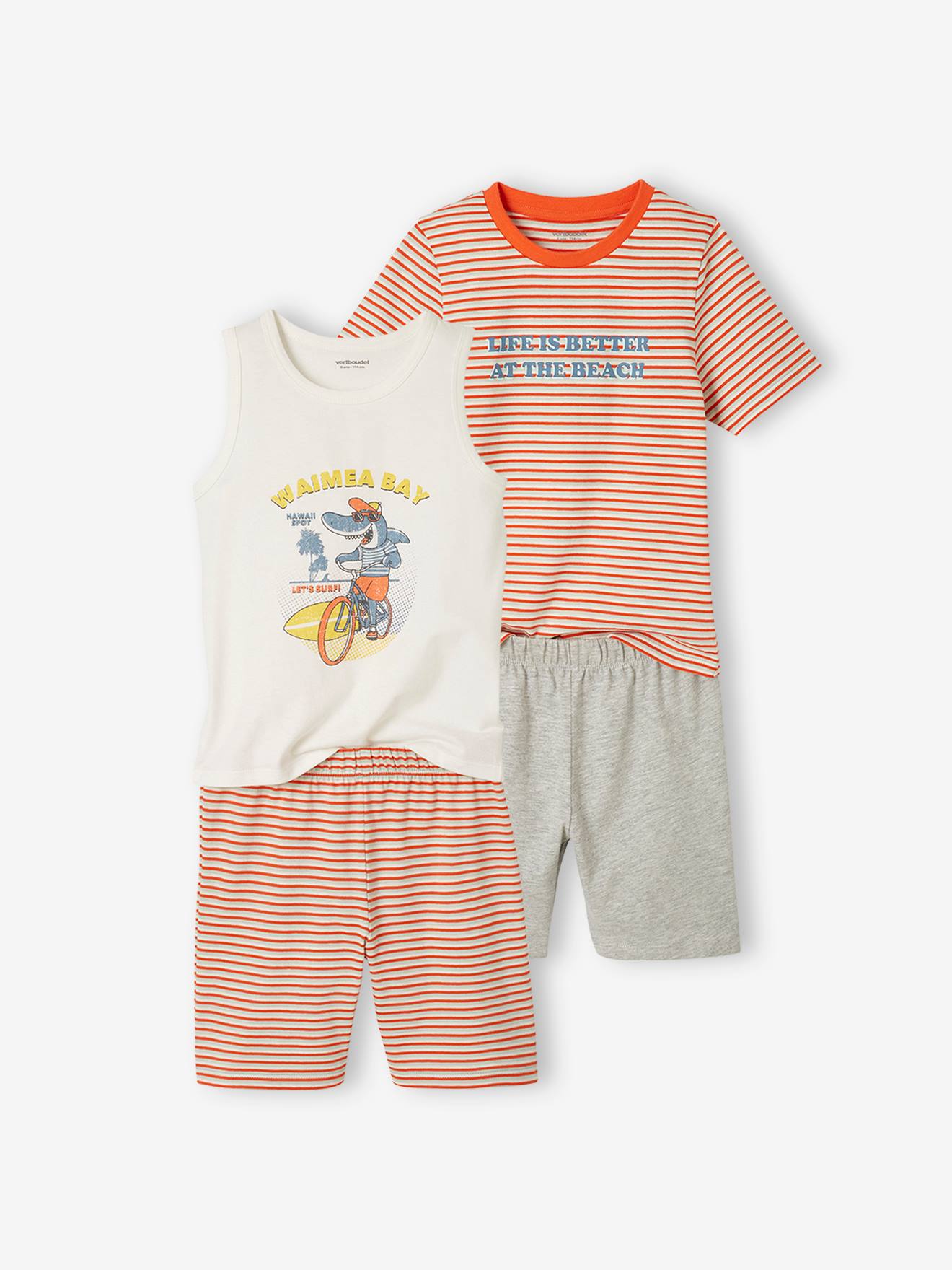 Lot de 2 pyjashorts garçon orange