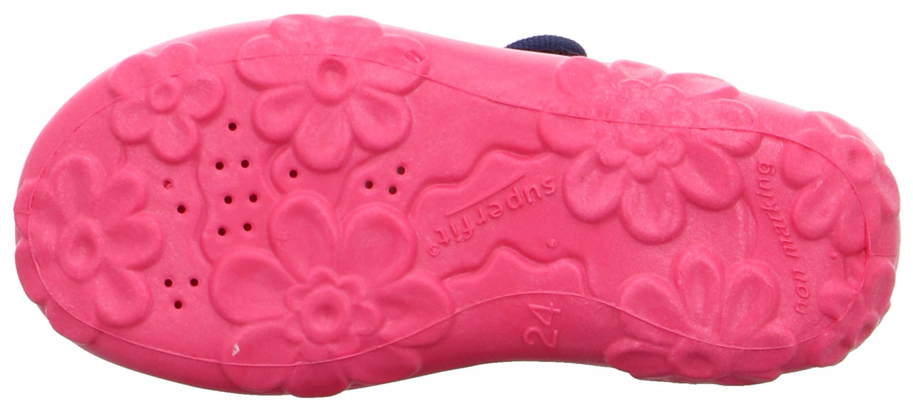 BONNY - Blau/Pink Hausschuh mit Klettverschluss