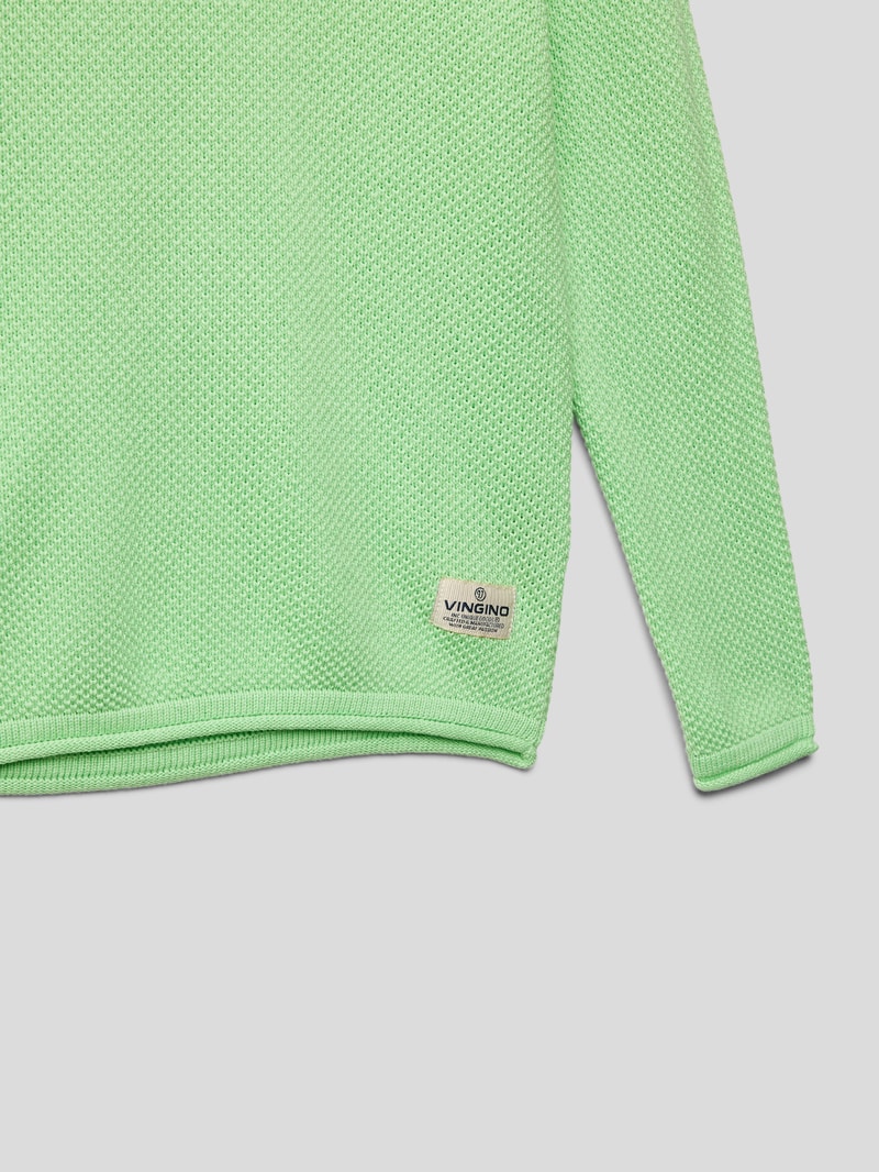 Strickpullover mit Label-Details Modell 'MAROE' in neon grün