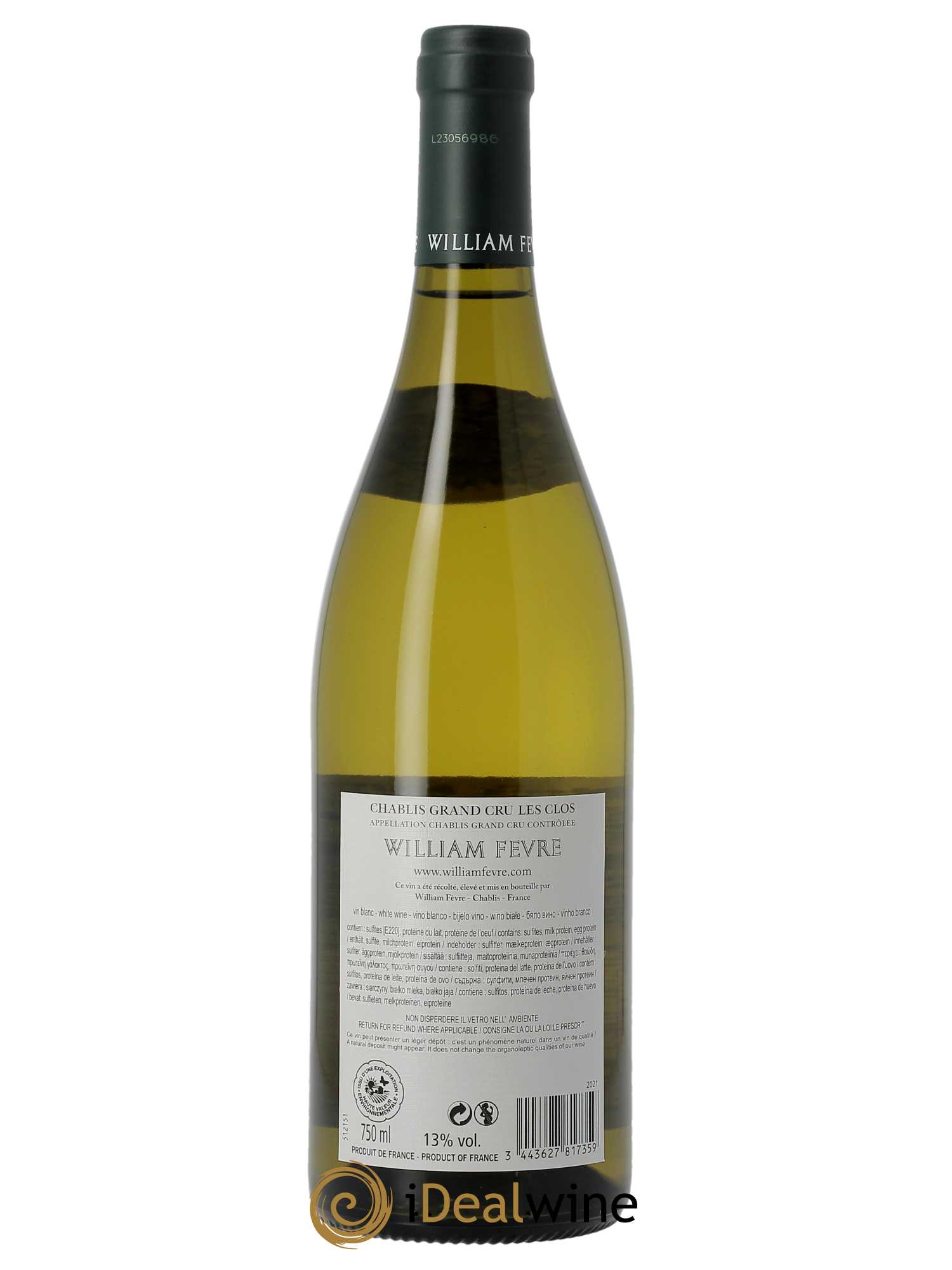 Chablis Grand Cru Les Clos William Fèvre (Domaine) (CBO à partir de 6 BTS) 2021 - Lot de 1 Bouteille