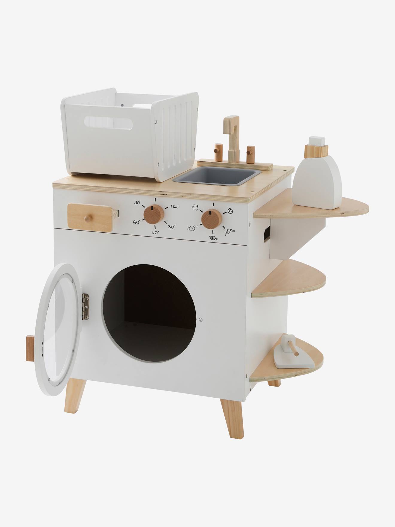 Machine à laver et à repasser en bois FSC® blanc