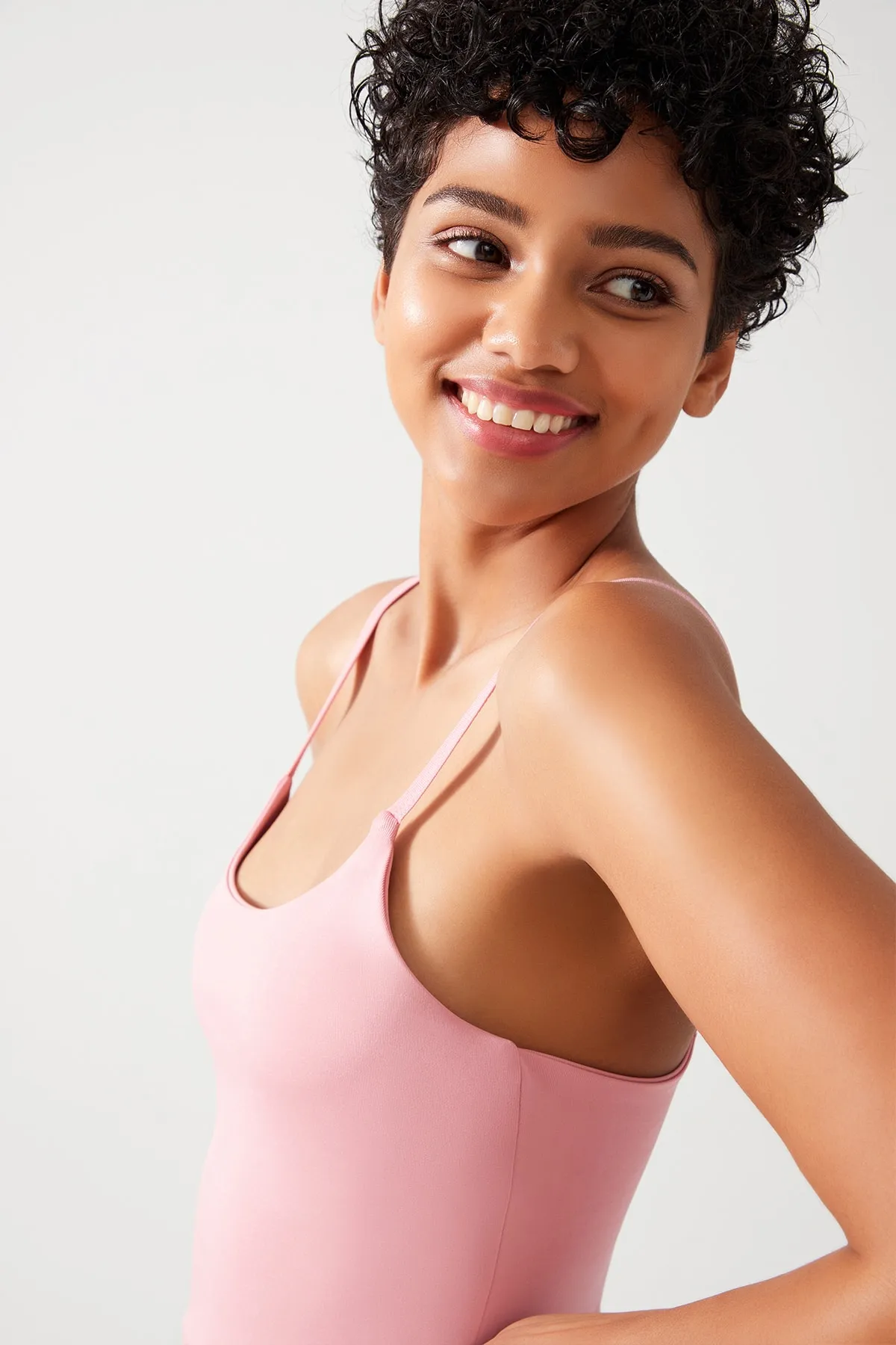 LOS OJOS  Leicht unterstützte, abgedeckte Sport-BH-Träger für Damen in Rosa