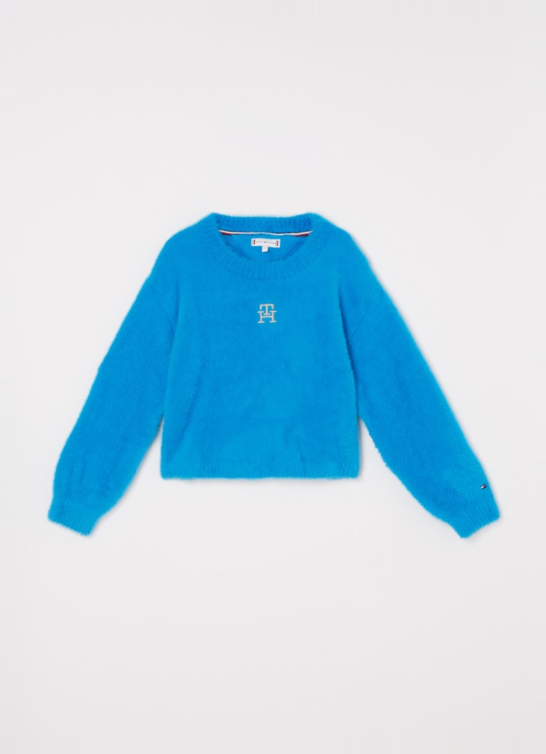Tommy Hilfiger  Trui van imitatiebont met logoborduring