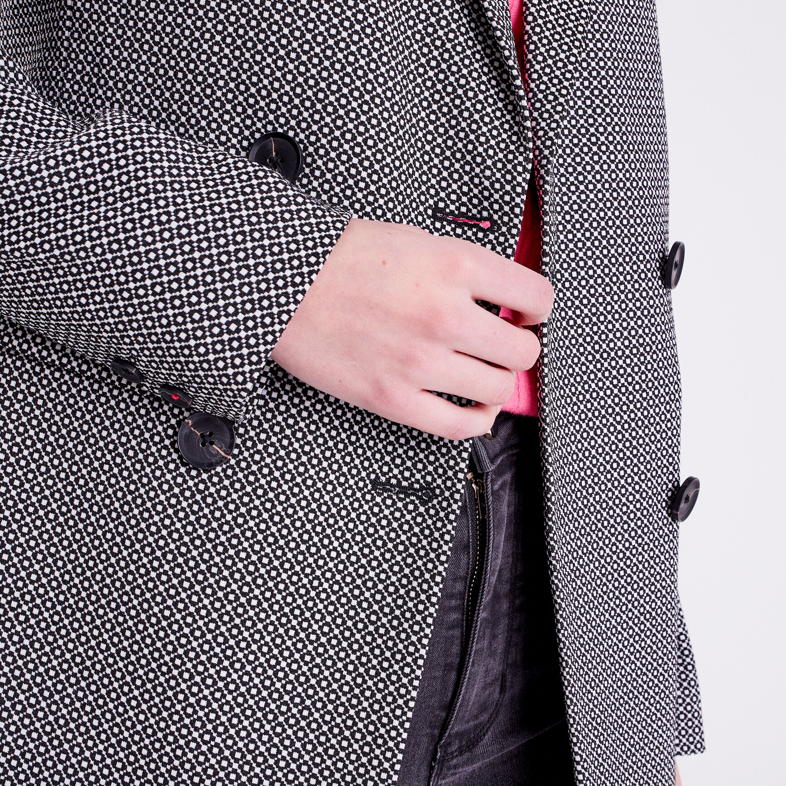 Veste blazer boutonnée noir femme | Cache Cache