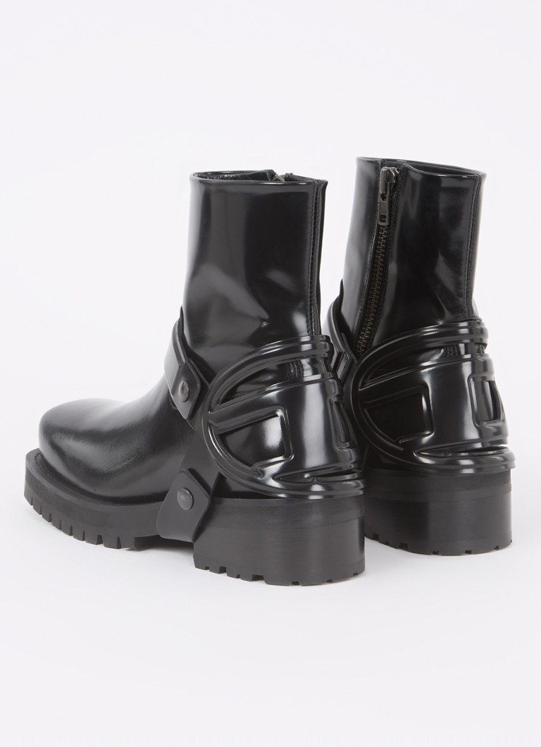 Diesel D-Texan-Harness leather ankle boot