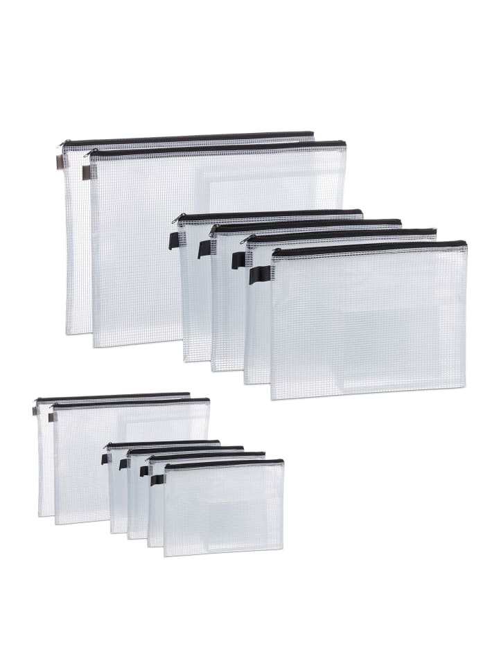 relaxdays 12x Dokumententasche in Transparent günstig kaufen onesize