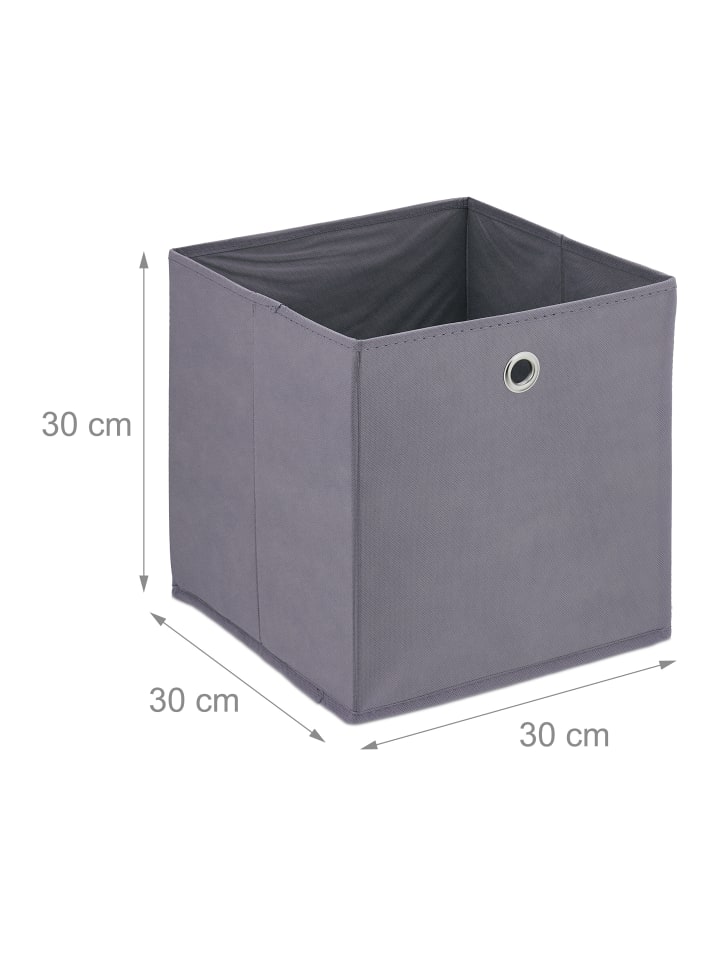 relaxdays 4 x Aufbewahrungsbox in Grau - (B)30 x (H)30 x (T)30 cm günstig kaufen onesize