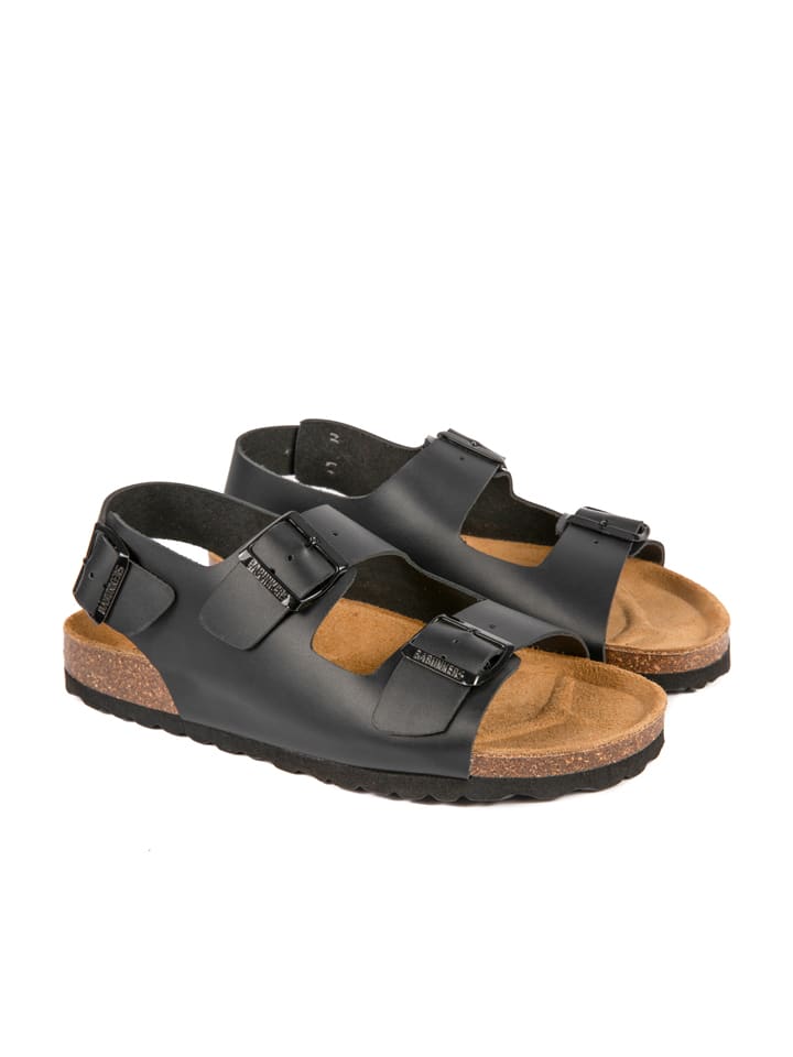 BABUNKERS Family Leder-Sandalen in Schwarz günstig kaufen