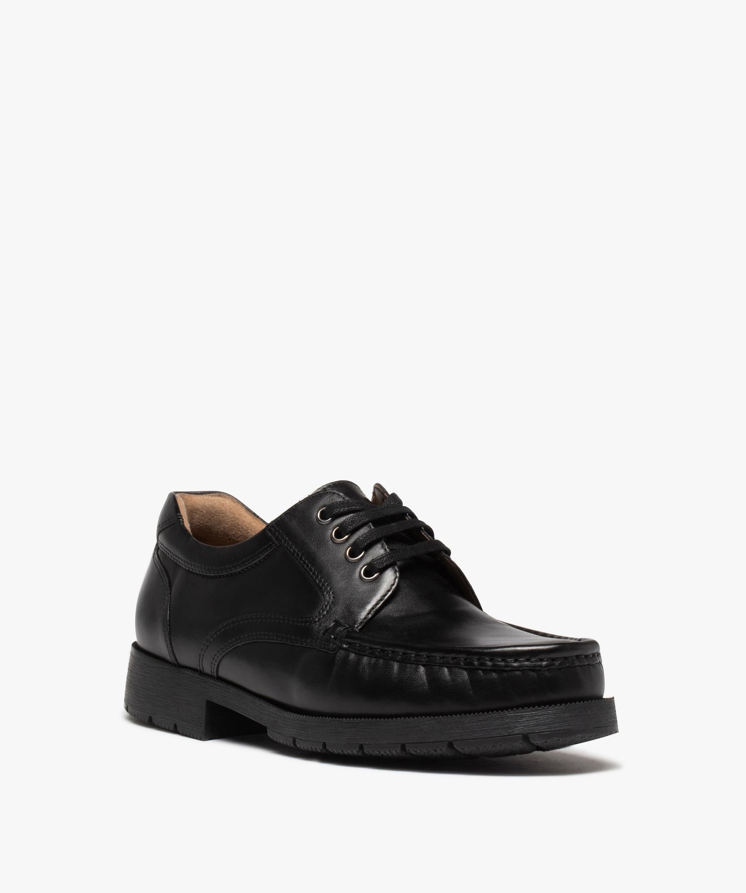 Derbies homme dessus en cuir uni avec lacets plats - Pierre ... noir | GEMO