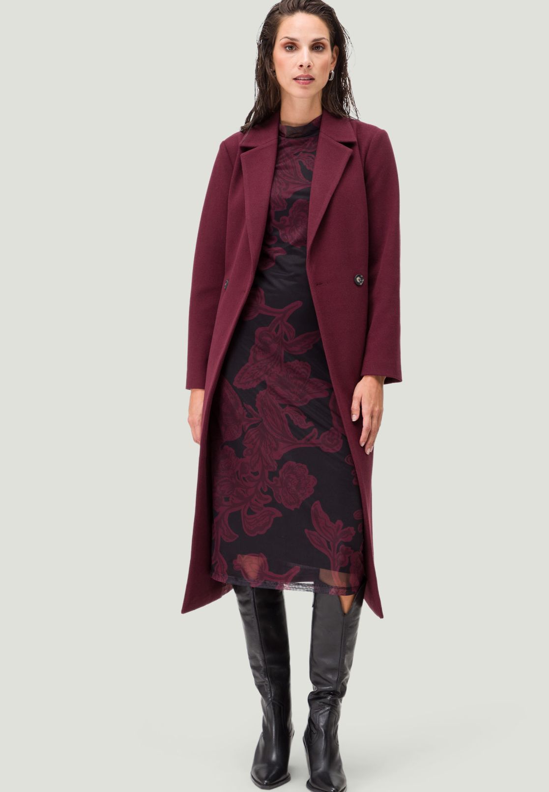 Meshkleid mit Blumendruck