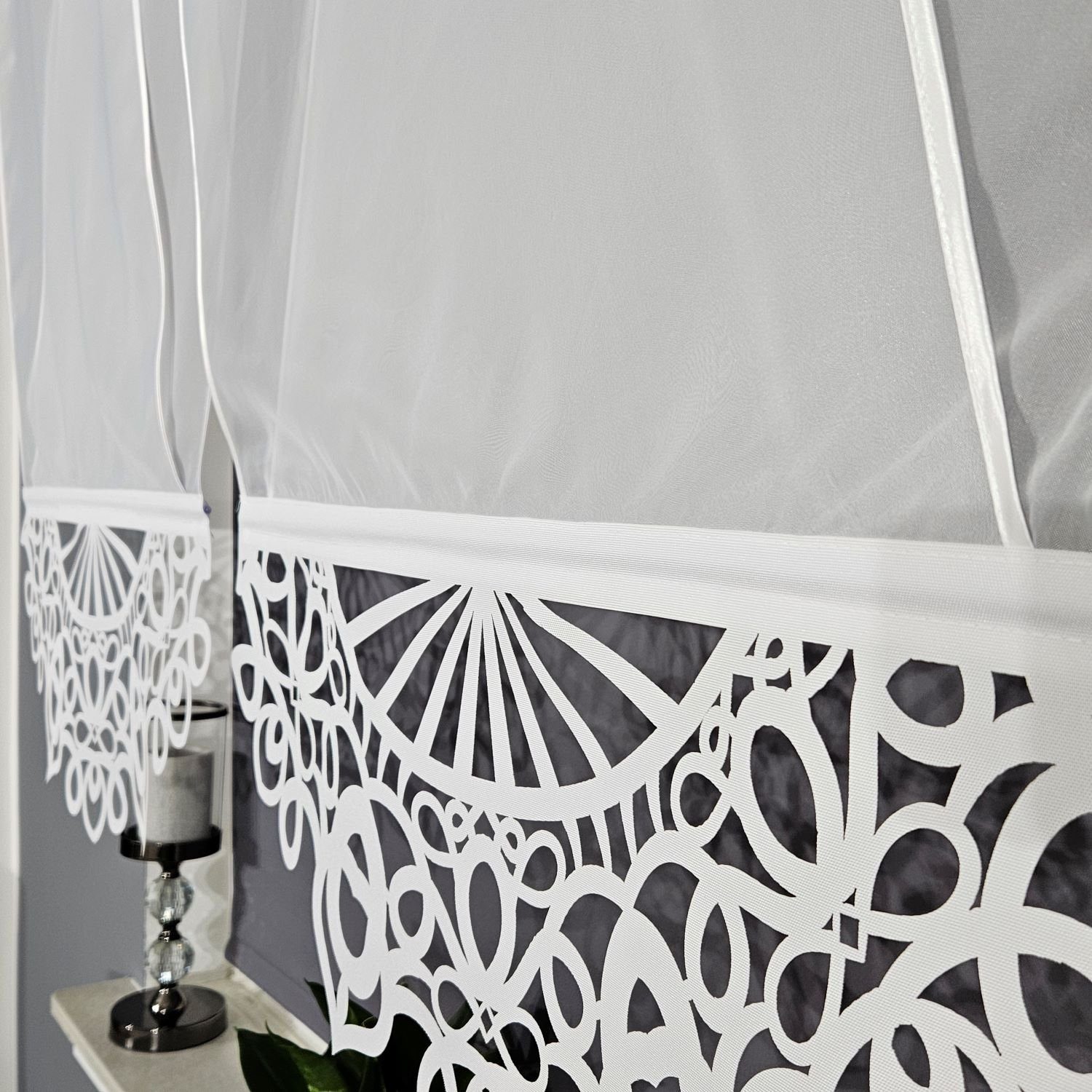 Schiebegardine 2er V Panel Voile Klassik, Gardinen by Justyna, Kräuselband (2 St), transparent, Moder, Panelgardine, Paneele, Fertiggardine, Scheibengardine, Fensterdeko
