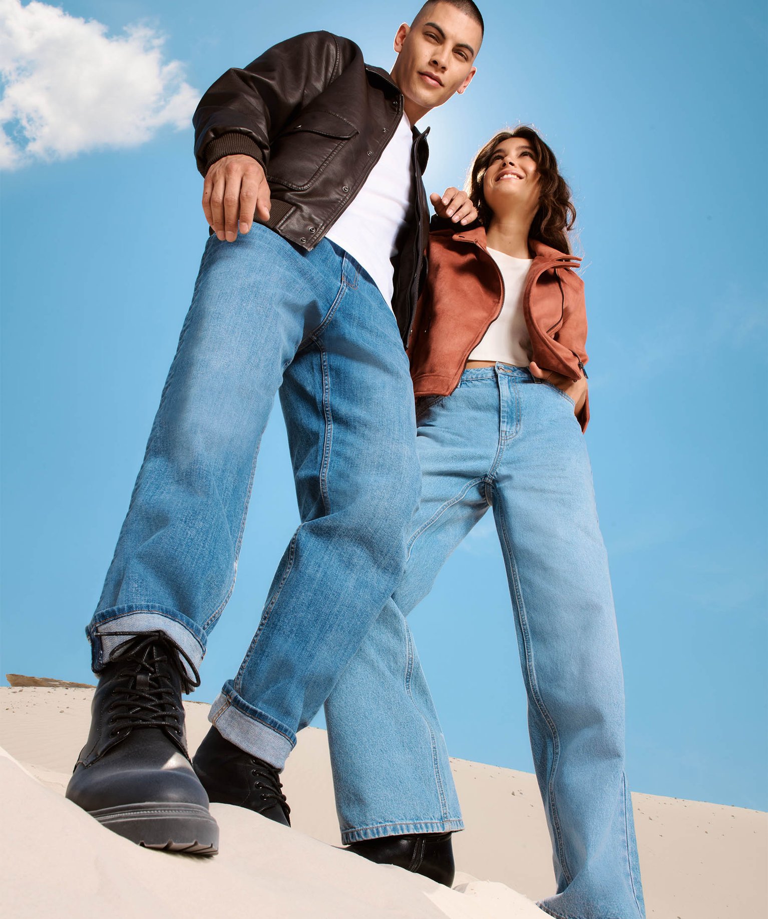 Jean Wide Legs extensible homme stone | GEMO