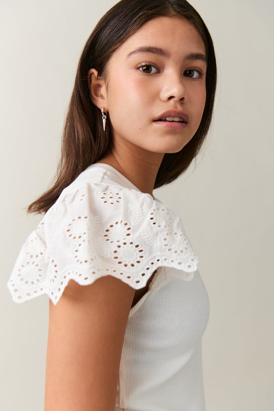 Y frill rib top