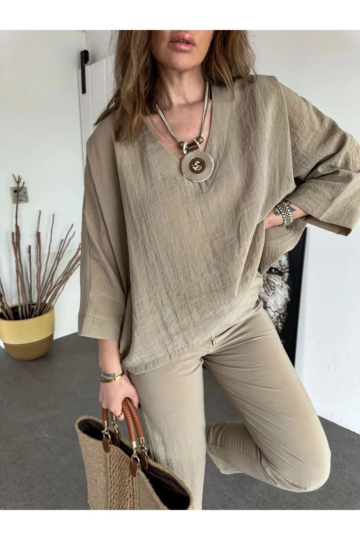 Laluvia  Oliven-Halsketten-Set