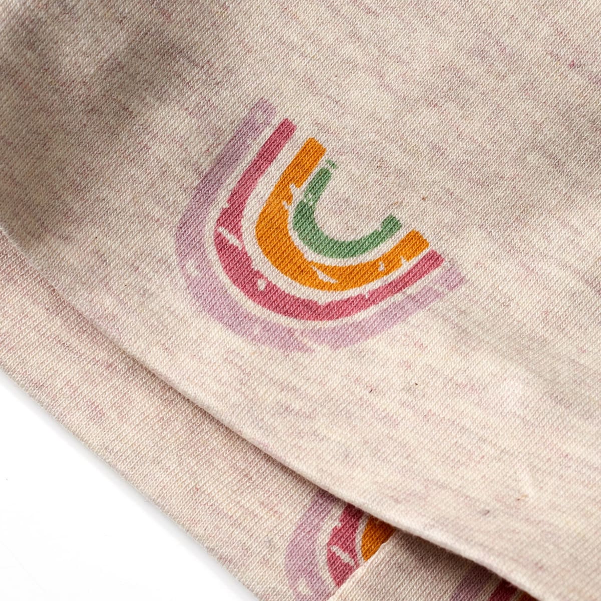 Mütze mit Regenbogen-Muster, beige & rosa, Gr. 50/51, 1 St