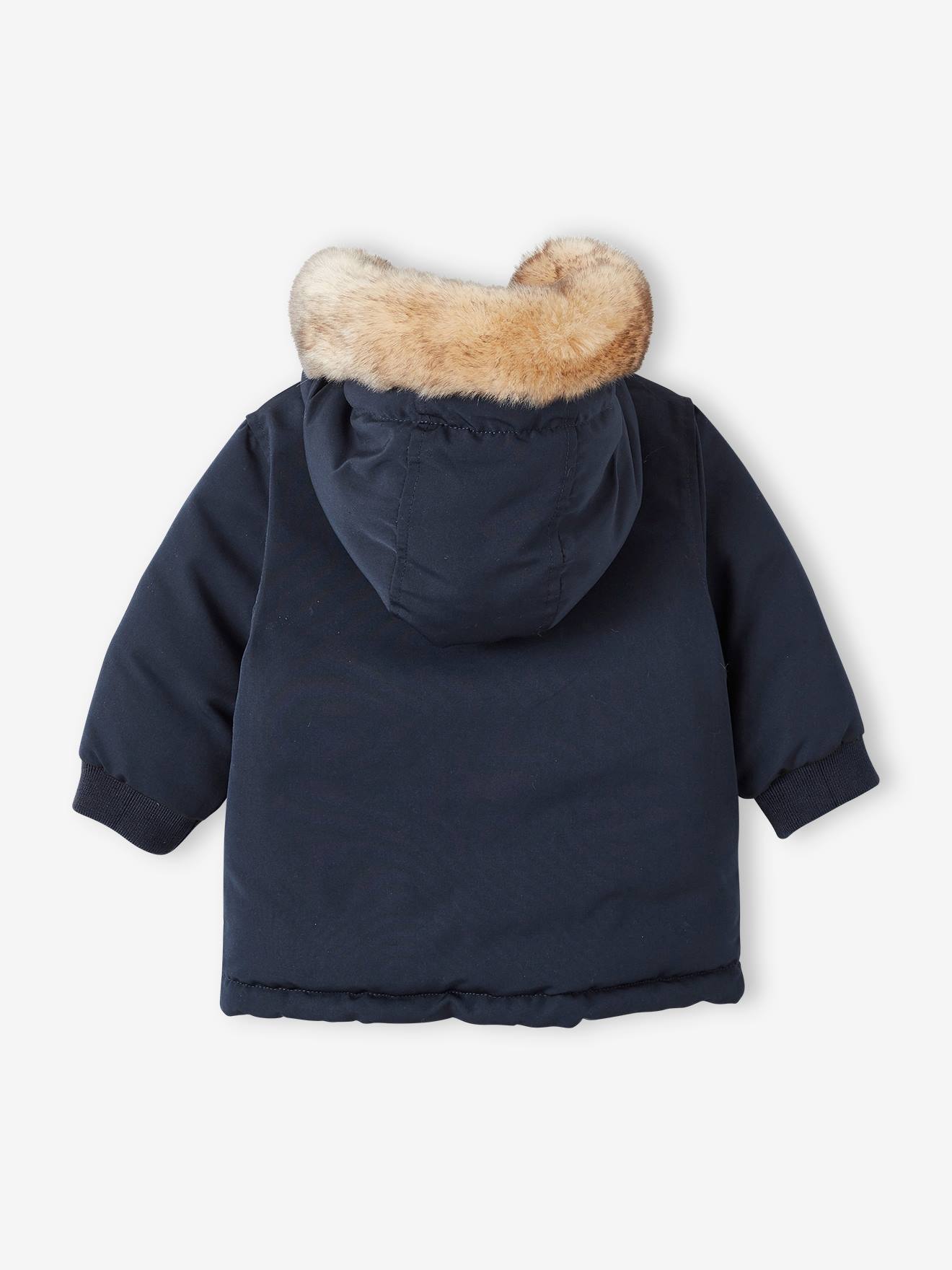 Parka réversible bébé avec capuche encre