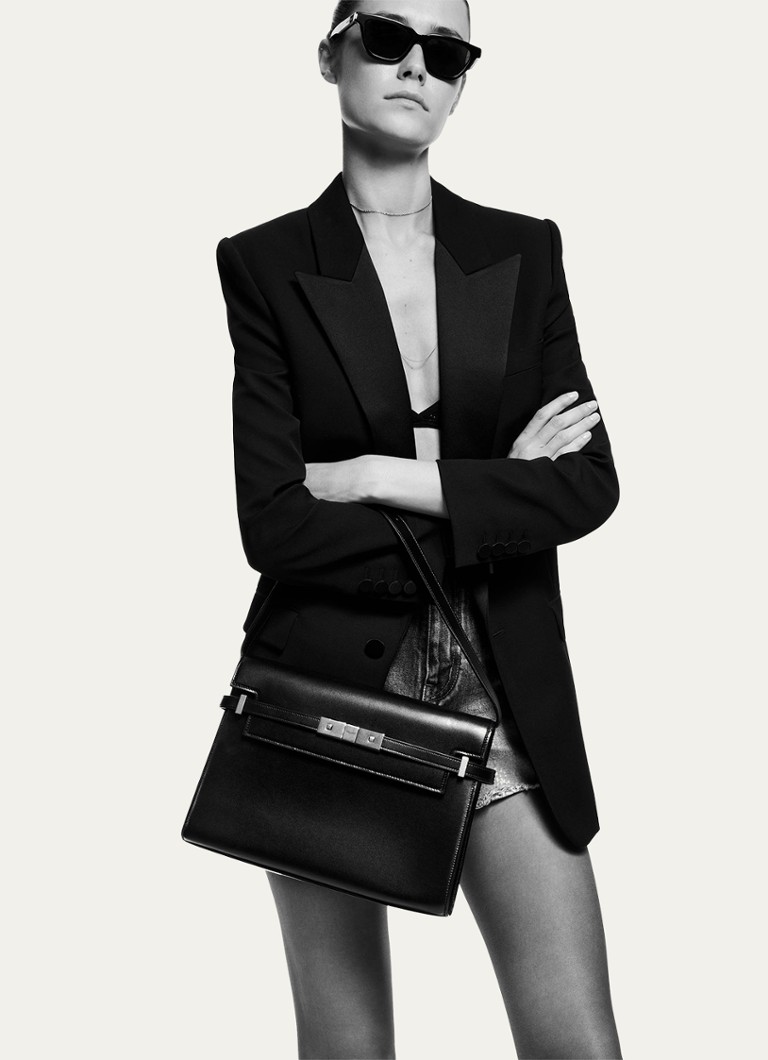 Saint Laurent Manhattan calfskin shoulder bag