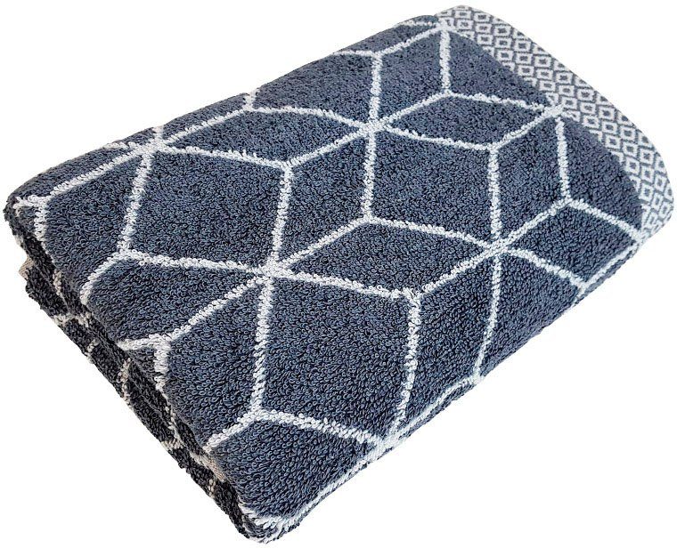 framsohn frottier Duschtuch Design Jacquard, Jacquard-Walkfrottier (1-St), mehrfarbig gewebtem Saum, hergestellt in Österreich