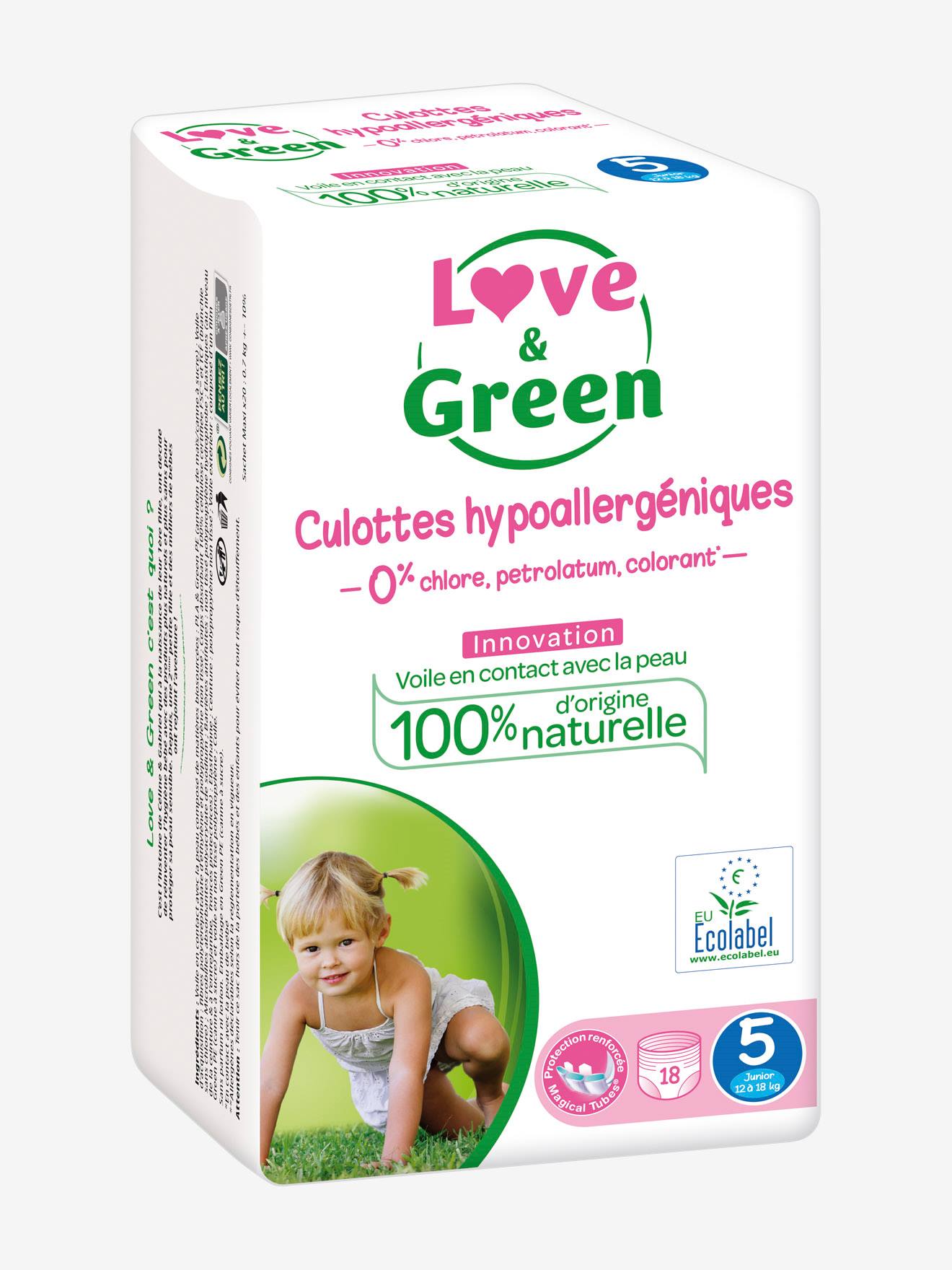 Culottes hypoallergéniques T5 x 18 LOVE & GREEN blanc