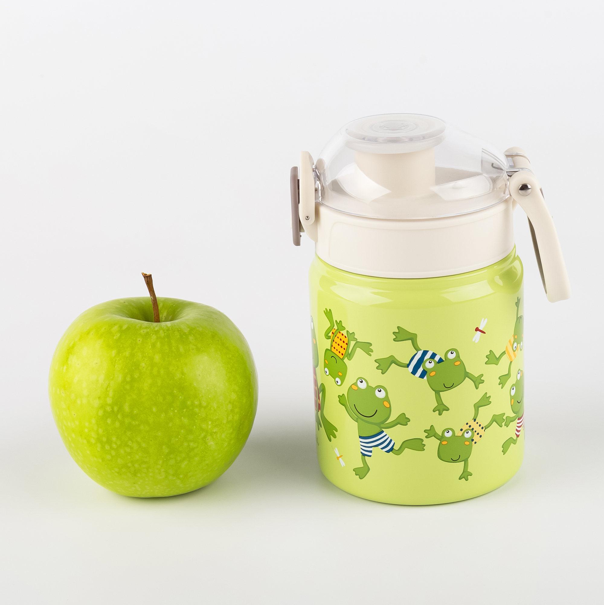 Kinder Set Edelstahl-Trinkflasche und Brotbox Frosch