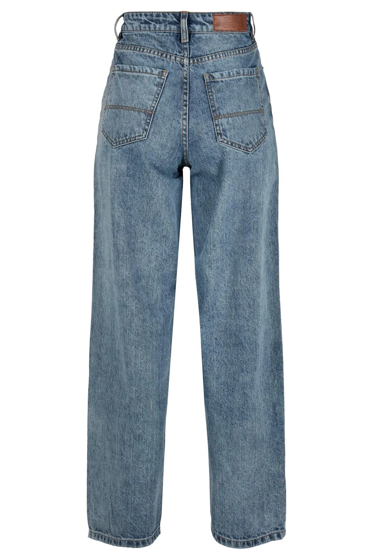 Urban Classics  Damen Denim-Hose im 90er-Jahre-Stil mit hoher Taille und weitem Bein