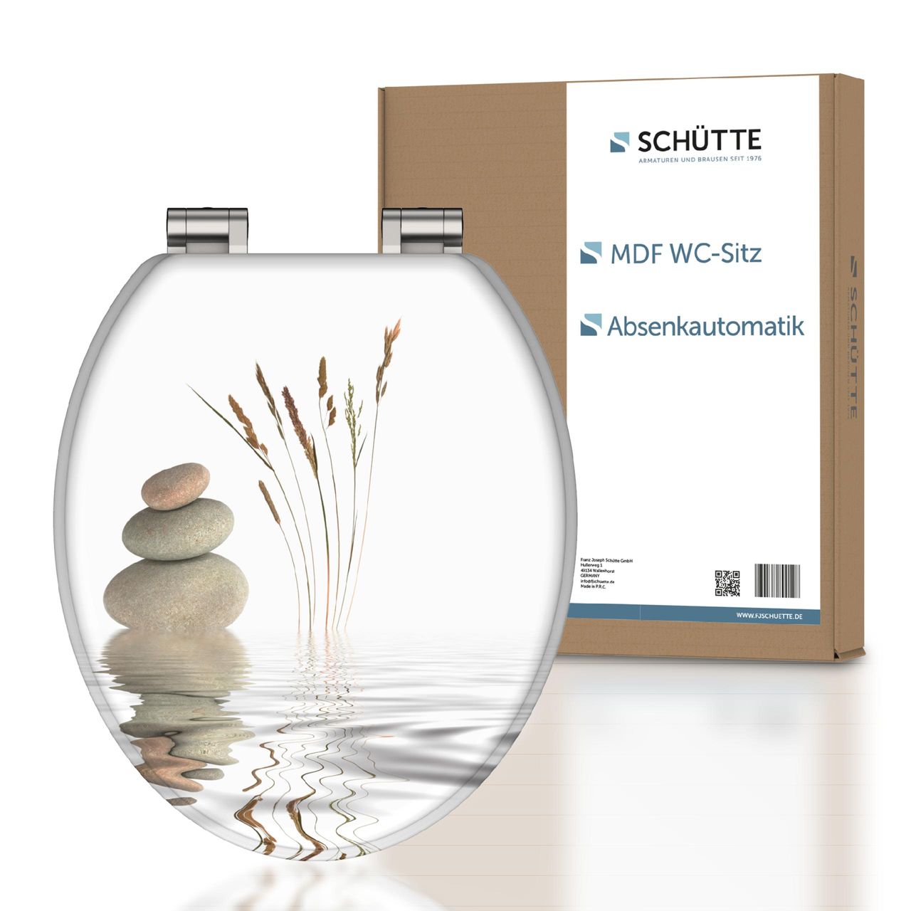 Schütte MDF WC Sitz BALANCE, Toilettendeckel mit Absenkautomatik, Holzkern