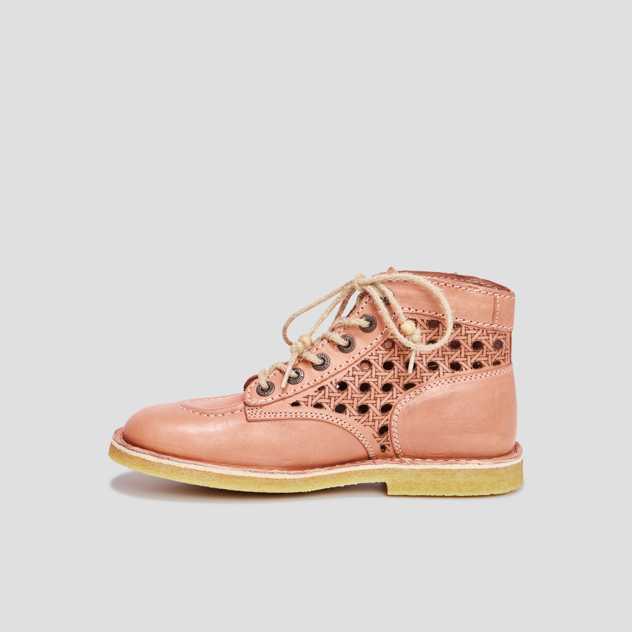 Bottines en cuir Kickers Kicklegend orange clair femme | La Halle