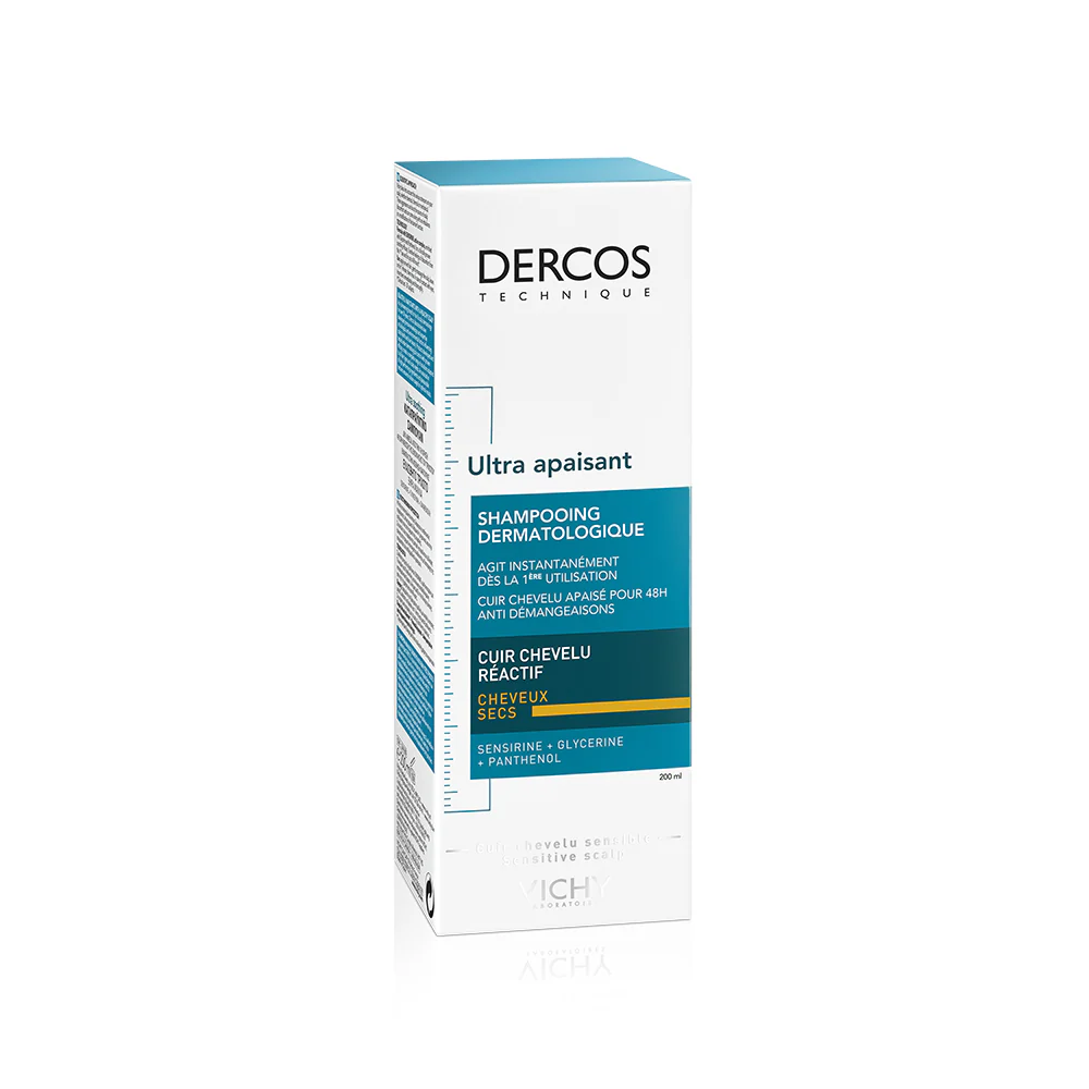 Șampon Dercos Ultra - Calmant pentru Scalp Reactiv și Păr Uscat - Șampon Delicat