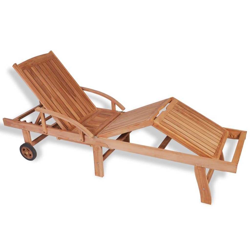 vidaXL Gartenliege Sonnenliege Massivholz Teak, 1 St.