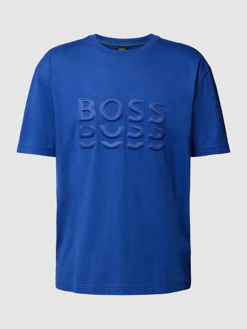 T-Shirt mit Label-Details in royalblau