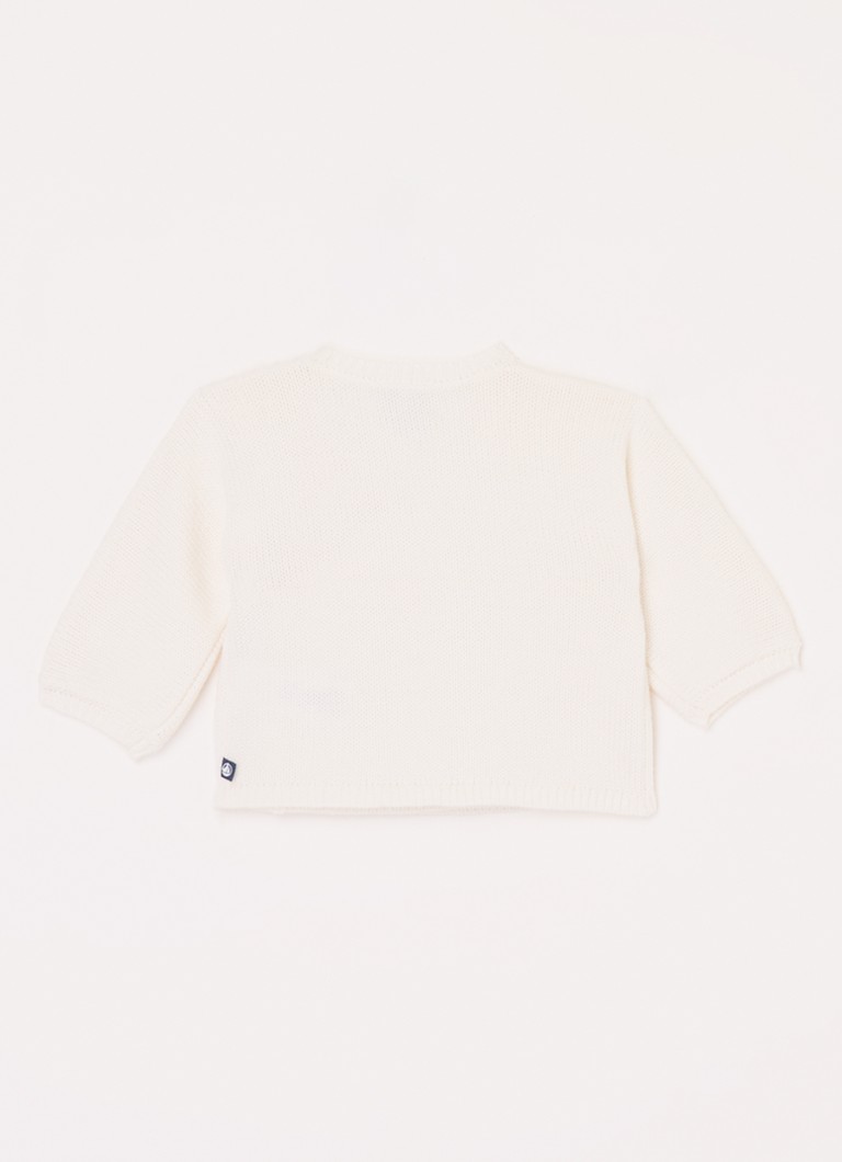 Zavinovací kardigan Petit Bateau s pleteným vzorem z vlněné směsi