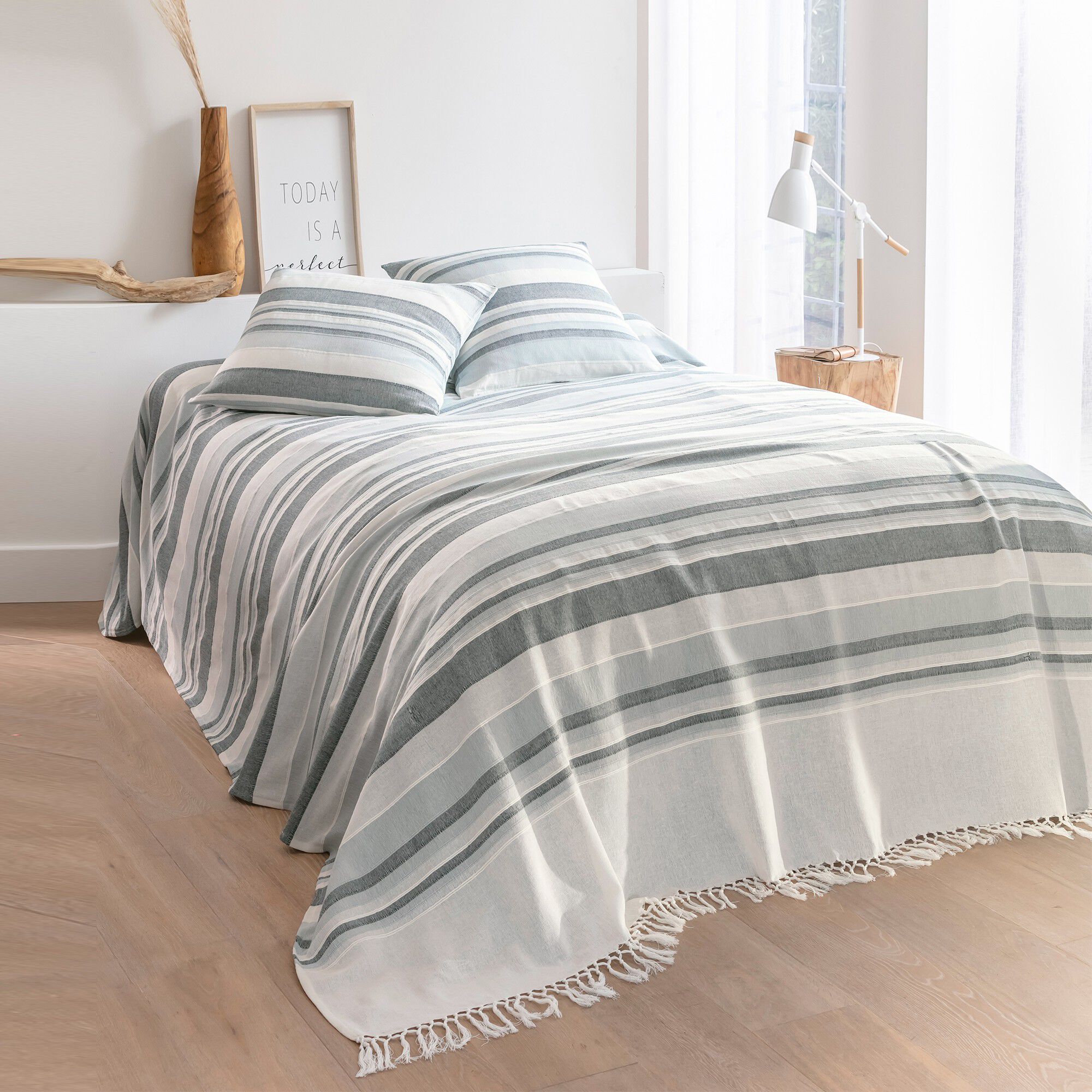 Plaid jeté multicolore coton tissage artisanal