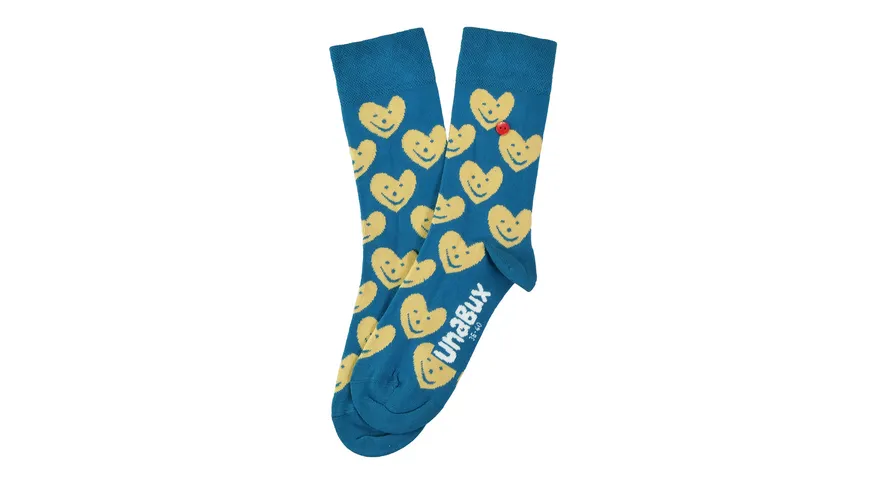 Unabux Unisex Socken Herzen blau