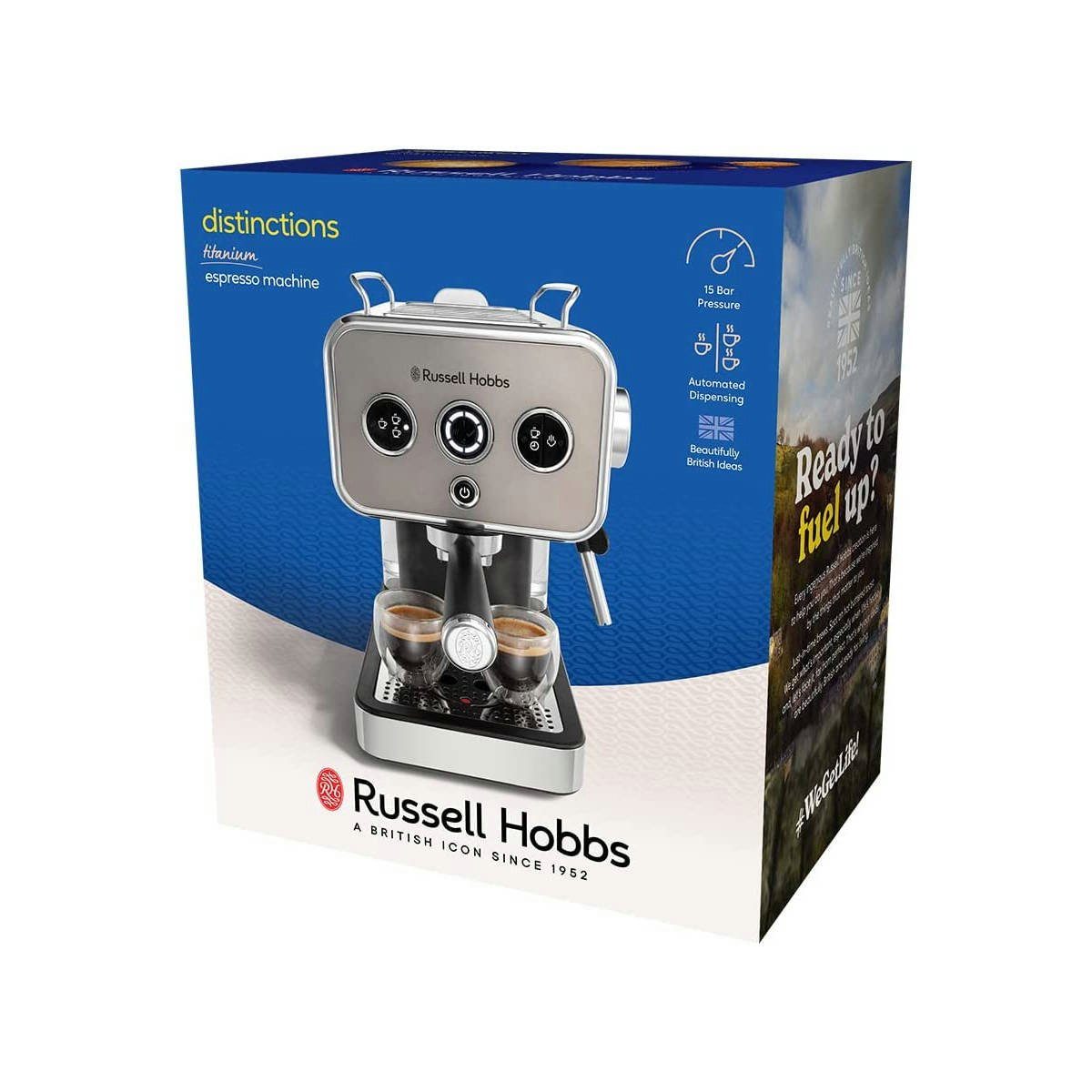 RUSSELL HOBBS Espressomaschine Distinction 26452-56 Edelstahl Titanium