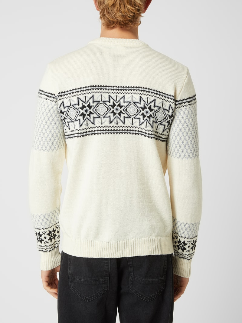 Norwegerpullover aus Schurwolle Modell 'Elis' in offwhite