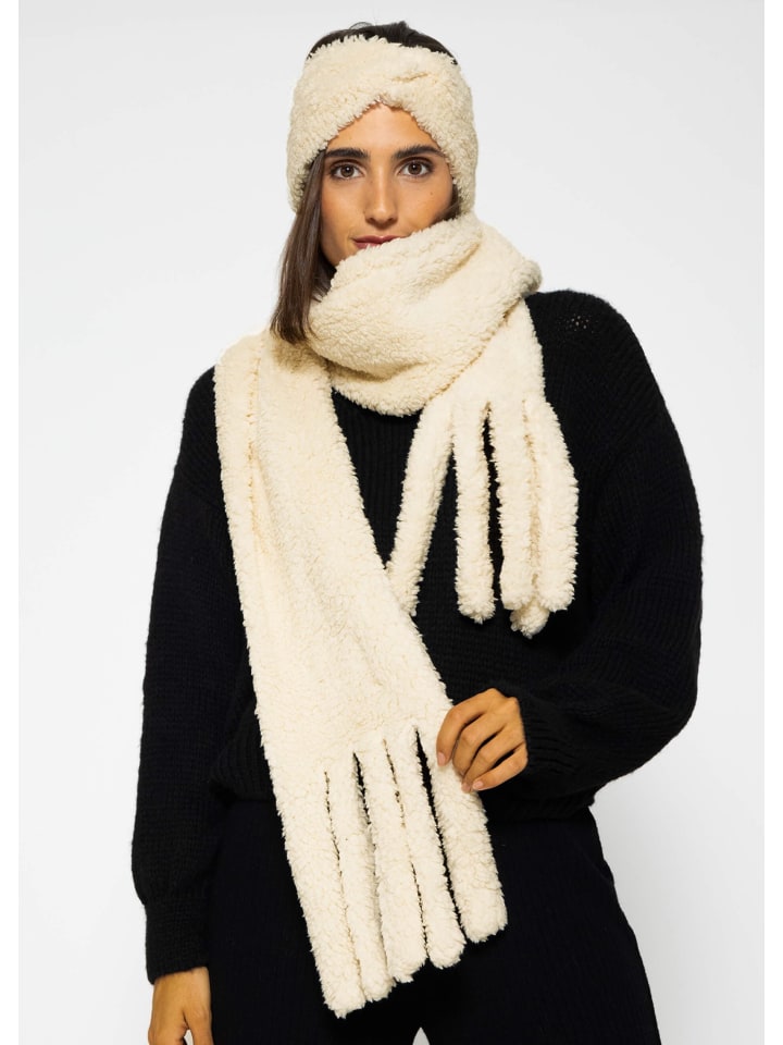 SASSYCLASSY Flauschiger Teddy Schal in Weiß günstig kaufen onesize