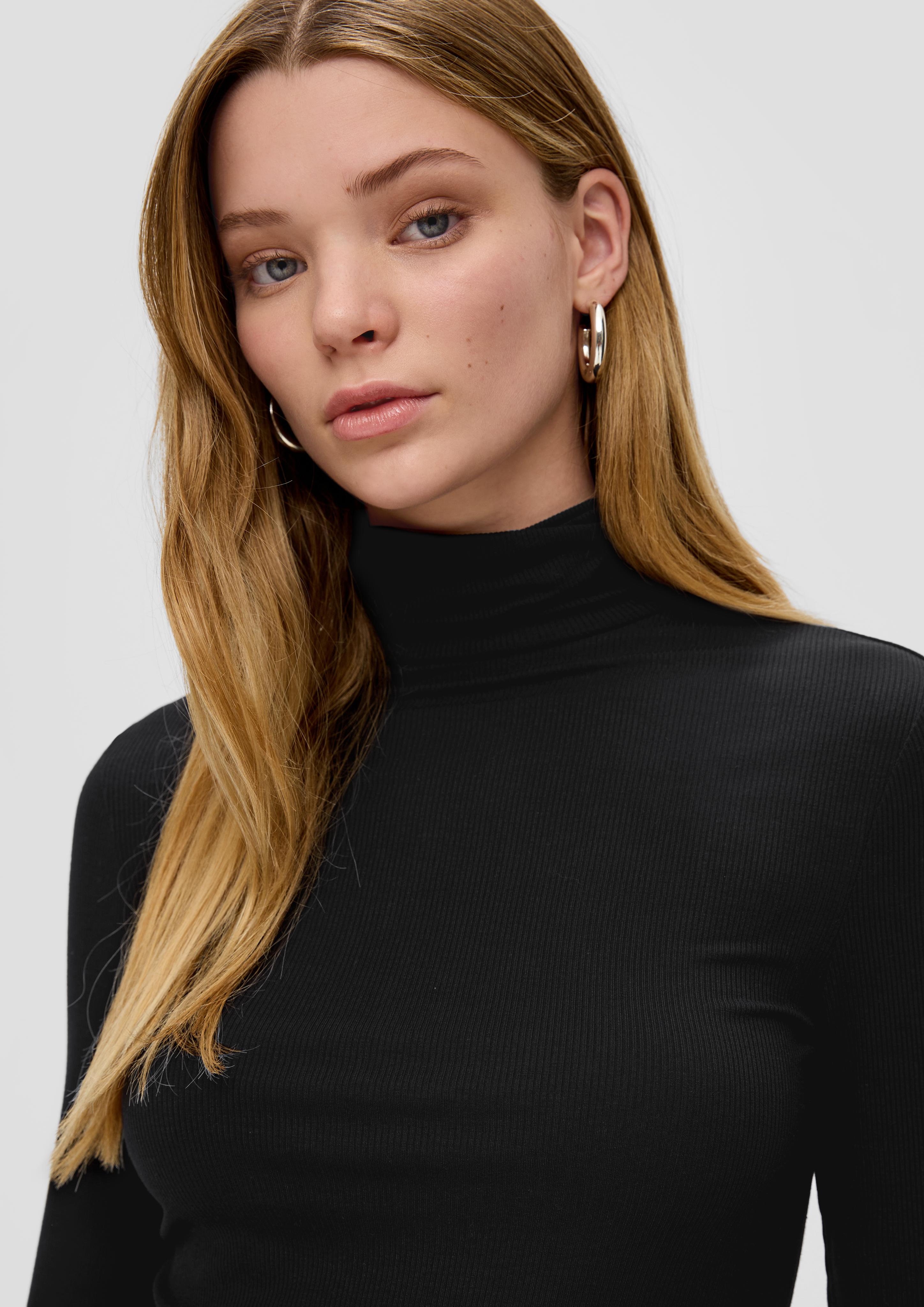 Geripptes Longsleeve aus Modalmix  2138340-9999
