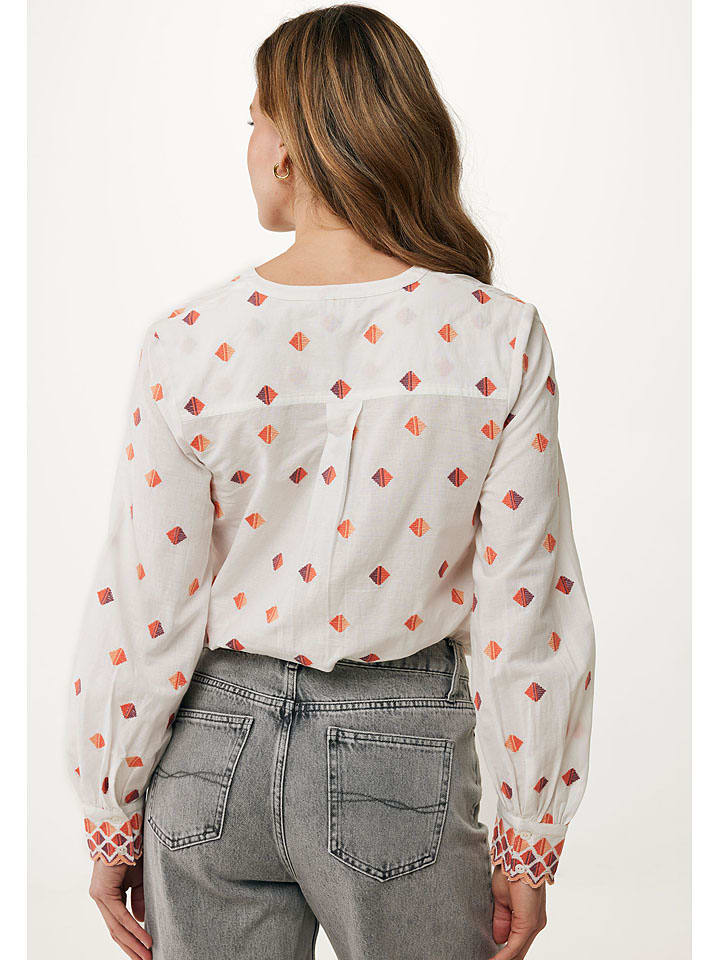 Mexx Bluse in Weiß/ Orange günstig kaufen