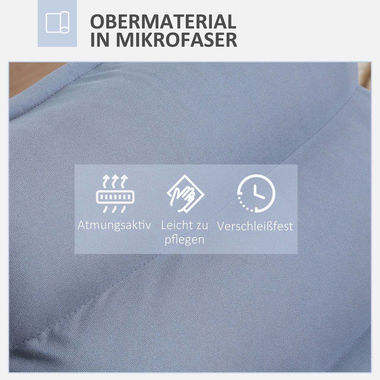 HOMCOM Bodensofa Bodenstuhl mit Verstellbarer Lehne, Drehbarer Meditationsstuhl