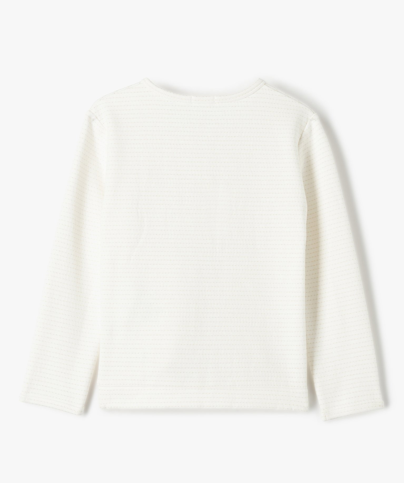 Sweat fille zippé à motifs pailletés ecru | GEMO
