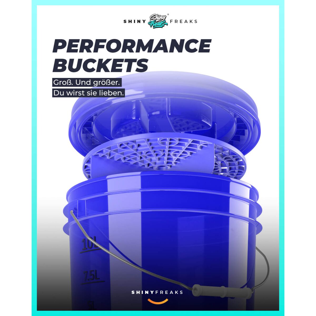 chemicalworkz Performance Buckets Wascheimer mit Deckel clear blue 3,5GAL