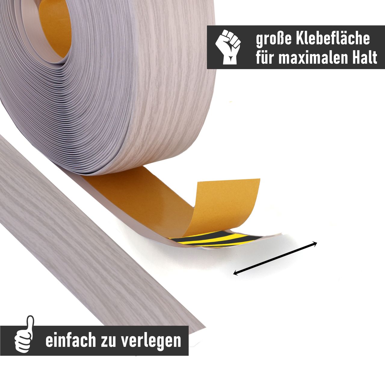 Lemodo Weichsockelleiste esche-grau, 5m Rolle