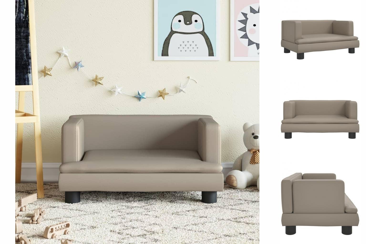 vidaXL Kindersofa Kindersofa Cappuccino-Braun 60x40x30 cm Kunstleder Kindercouch Kinderm