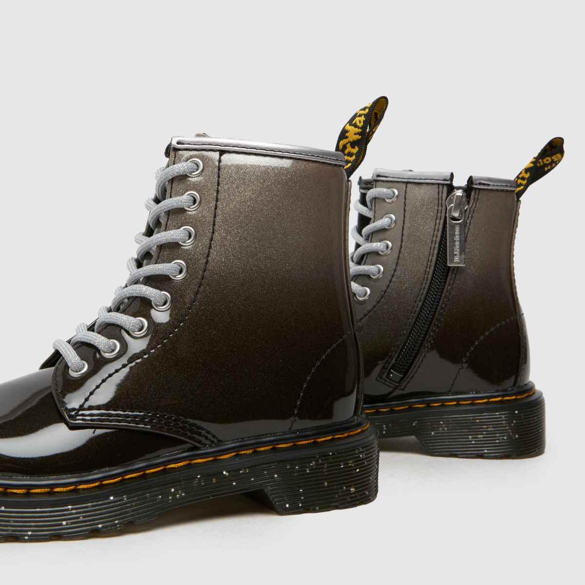Dr. Martens fekete és ezüst 1460 csillámos lányka junior csizma