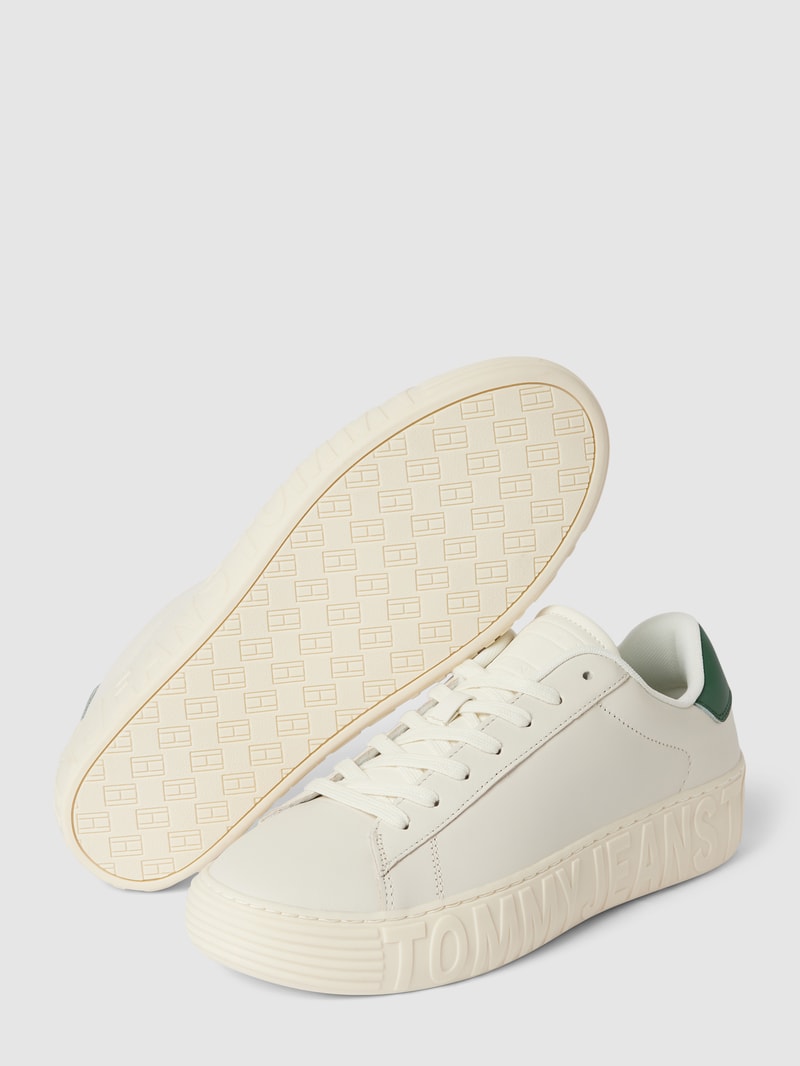 Sneaker aus echtem Leder in weiß