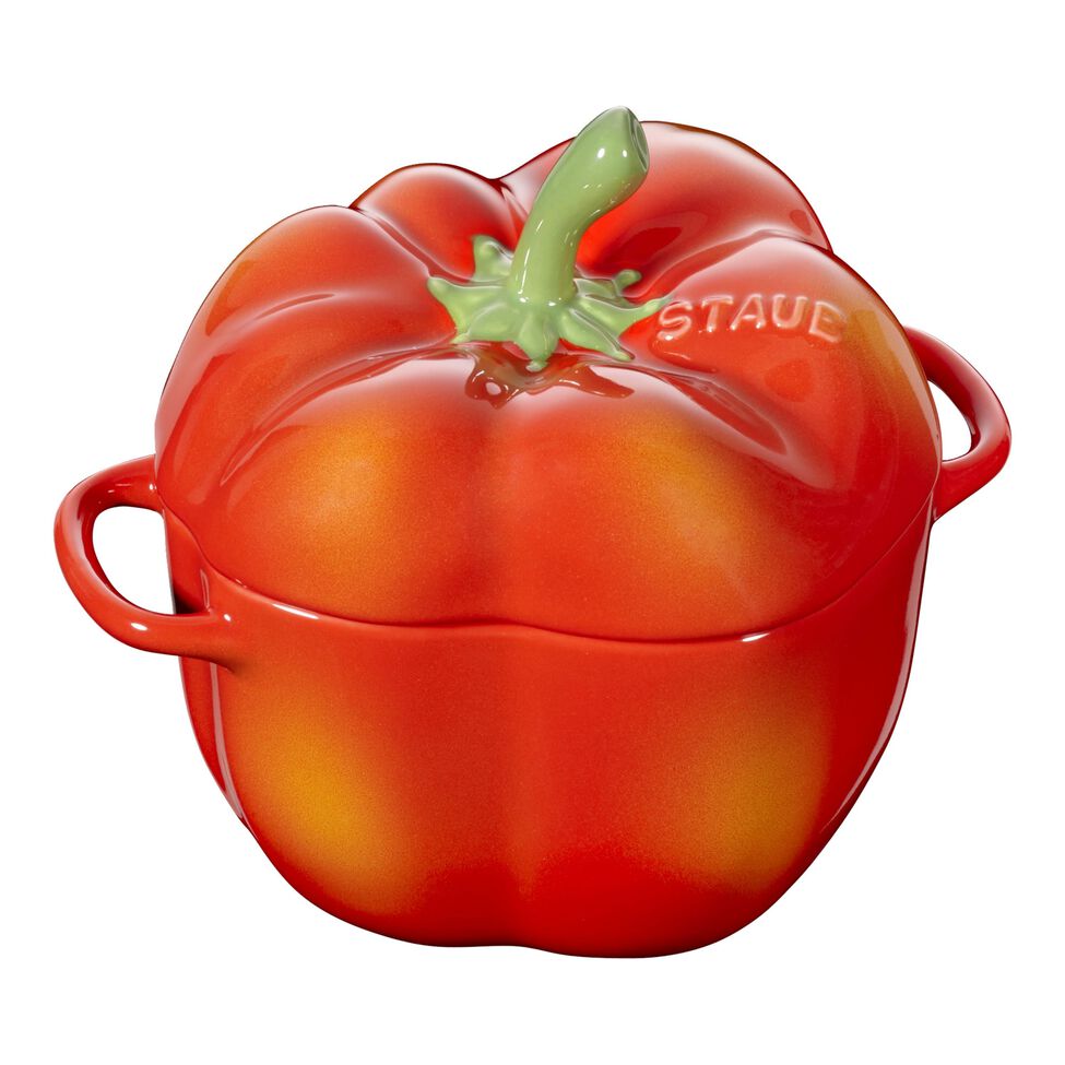 Cocotte 11 cm, Paprika, Orange-Rot, Keramik